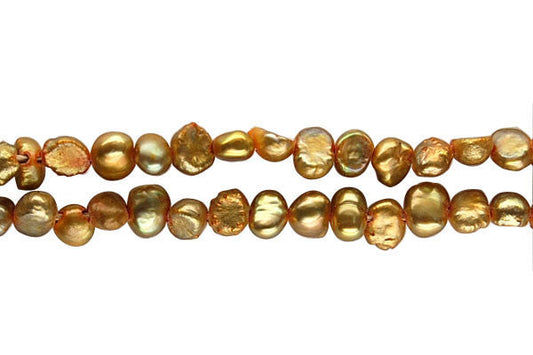 Assorted Dyed FWP Button Nugget Beads, 15-Inch Strand, Beads for Jewelry Making