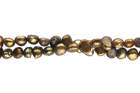 Assorted Dyed FWP Button Nugget (Khaki) 5-7mm