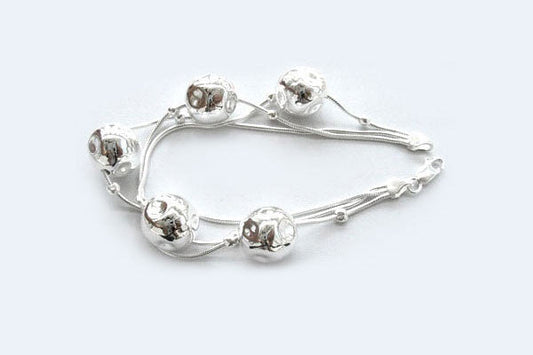 Sterling Silver Ball Bracelet, 7"