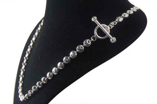 Sterling Silver Discs Necklace, 18"