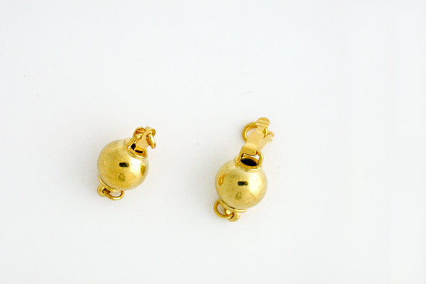 Gold Plated Bead Clasp, 8.0x14.0mm