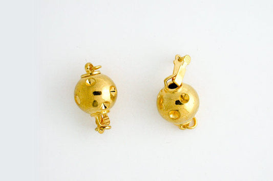 Gold-Plated Concave Bead Clasp, 10.0x16.0mm