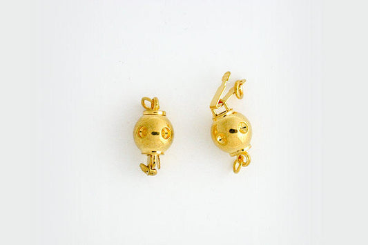 Gold-Plated Concave Bead Clasp, 8.0x14.0mm