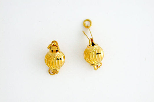 Gold Plated Twisted Bead Clasp, 8.0x14.0mm