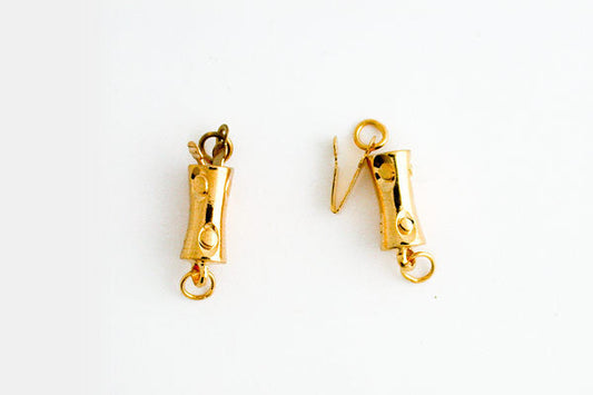 Gold Plated Slenderin Tube Clasp, 5.0x16.0mm