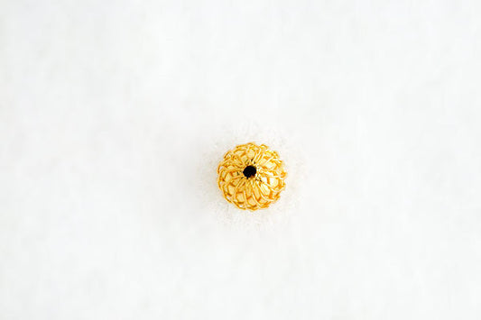 Gold-Plated Mesh Bead, 10.0mm