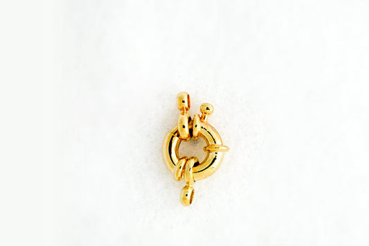 Gold Plated Spring Ring Clasp W/closed Loop, 11.0mm