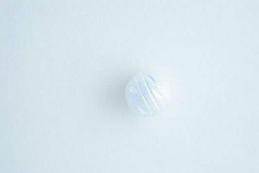 Silver-Plated Round Stardust (Carved) Bead, 10.0mm