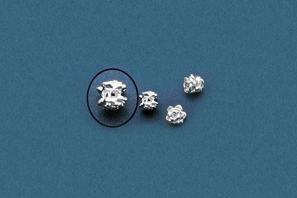 Sterling Silver Oxidized Flower Spacer, 6.0x6.0mm