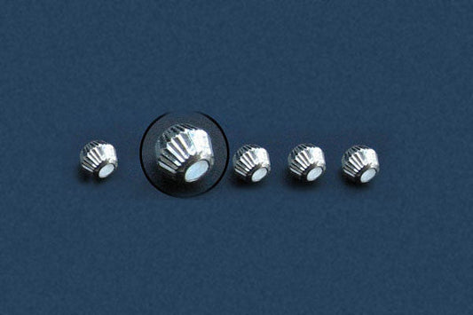 Sterling Silver Corrugated Bead, 7.0x8.0mm