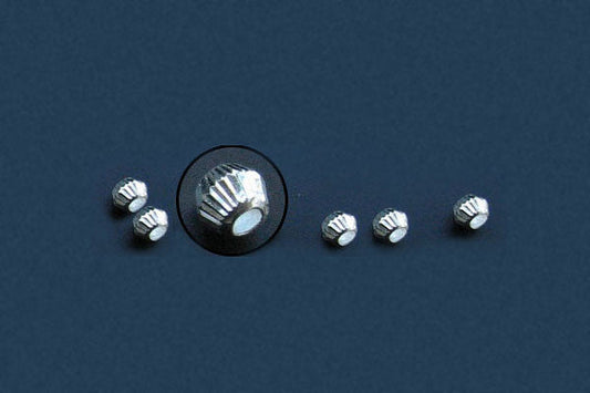 Sterling Silver Corrugated Bead, 5.0x6.0mm
