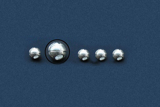 Sterling Silver Cross Cut Bead, 7.0mm