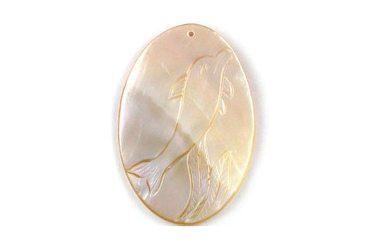 Shell Assorted Carved Fish Pendant, 40x60mm, 10 Pieces, Jewelry Making Supplies