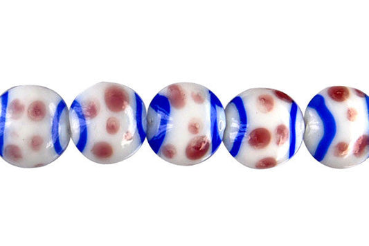Art Foil Glass Button (Polka-Dotted Blue and Purple)