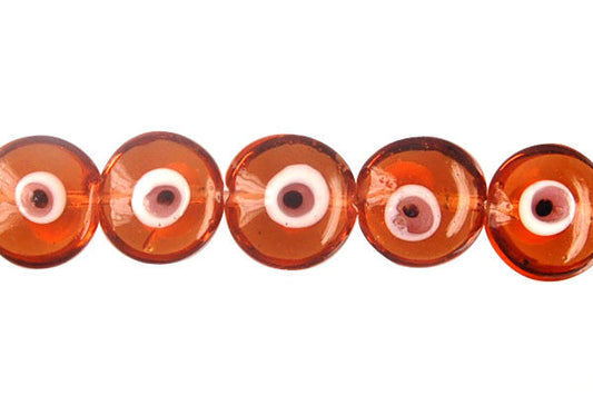 Art Foil Glass Button Eye Beads, 8-Inch Strand, Beads for Jewelry Making