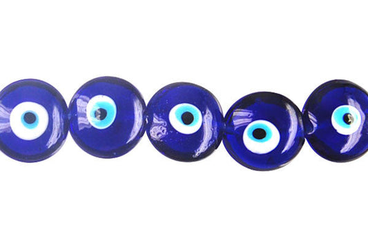 Art Foil Glass Button Eye Beads, 8-Inch Strand, Beads for Jewelry Making