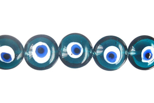 Art Foil Glass Button Eye Beads, 8-Inch Strand, Beads for Jewelry Making