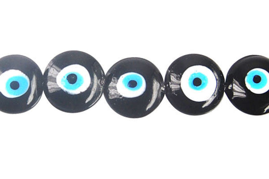 Art Foil Glass Button Eye Beads, 8-Inch Strand, Beads for Jewelry Making