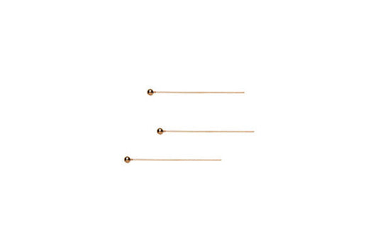 Gold Plated 24 Gauge Head Pin W/ball End, 1"