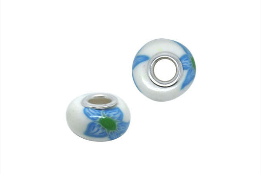 Fimo Rondelle W/silver Plated Core, 10x15mm