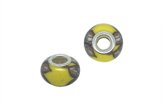 Fimo Rondelle W/silver Plated Core, 10x15mm