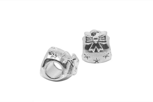 Metal Alloy Beads Gift Bag W/ribbon & Stars, 9.5x11mm