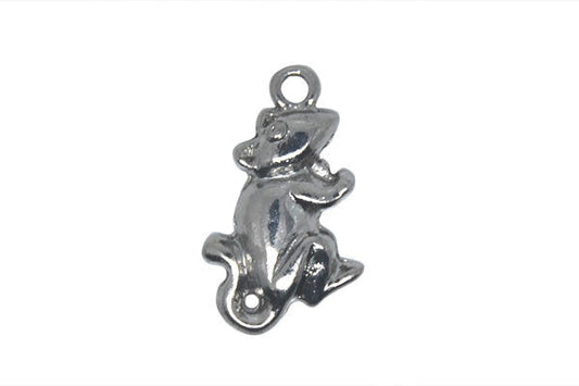 Platinum Plated Charm Mouse, 15x25mm, Jewelry Making Supplies