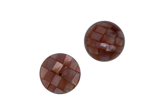 Shell Mosaic Half Drilled Half Round Beads, 16-Inch Strand, Jewelry Making Supplies