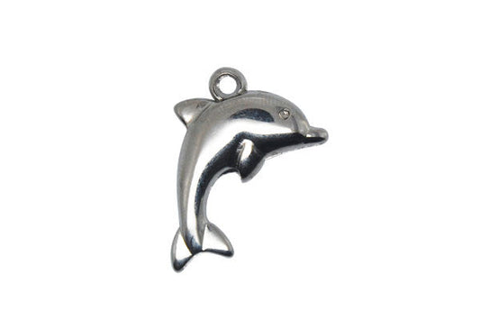 Acrylic Beads CCB, Dolphin (Nickel), 17x25mm