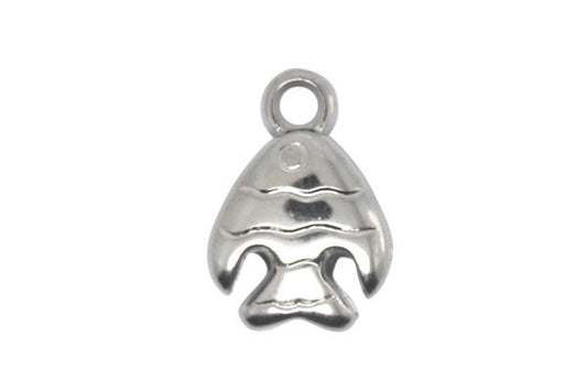 Acrylic Beads CCB, Fish (Nickel), 12x17mm