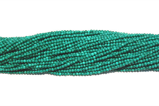 Azurite & Malachite Beads - Malachite (Synthetic) Round - 2mm - 16-inch - unbranded beads for jewelry making