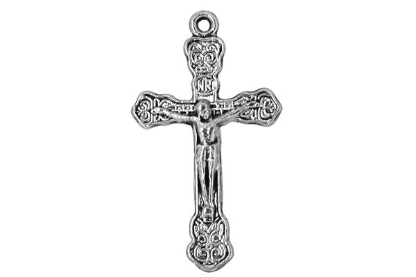 Silver Plated Charm Cross, 19x33mm