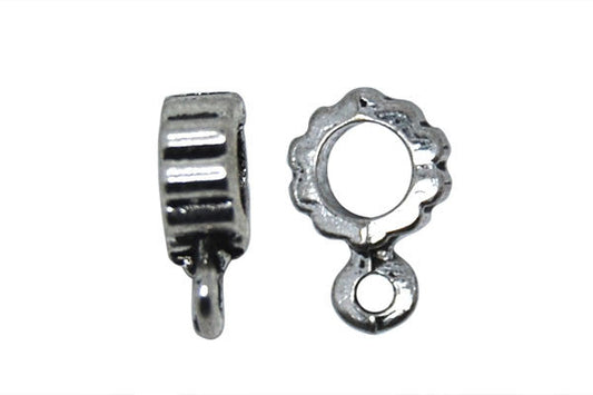 Silver Plated Charm Link, 7x11mm, Jewelry Making Supplies