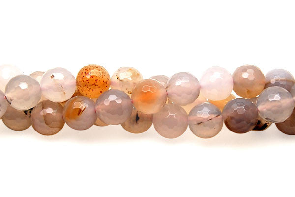 Agate Beads - Natural) Faceted Round - 10mm - 16-inch - unbranded beads for jewelry making
