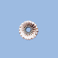 Sterling Silver Corrugated Rondelle Bead, 11.5x6.4mm