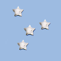 Sterling Silver Star Bead, 7.0mm