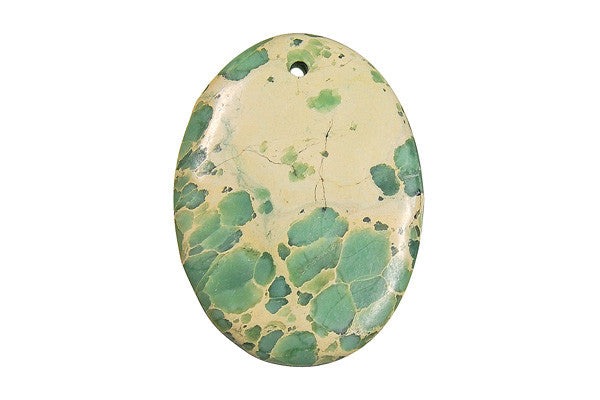 Pendant Aqua Terra Jasper Flat Oval (Turquoise)