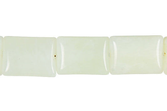 New Jade Puffy Rectangle Light Beads, 16-Inch Strand, Beads for Jewelry Making