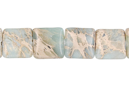 Aqua Terra Jasper Flat Square Beads