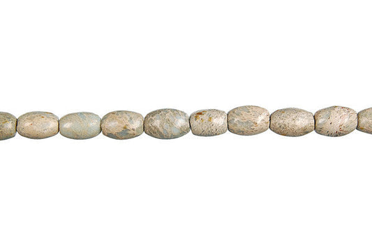 Aqua Terra Jasper Rice Beads, 16-Inch Strand, Beads for Jewelry Making