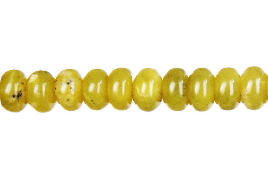 Olive Jade Rondelle Beads, 16-Inch Strand, Beads for Jewelry Making
