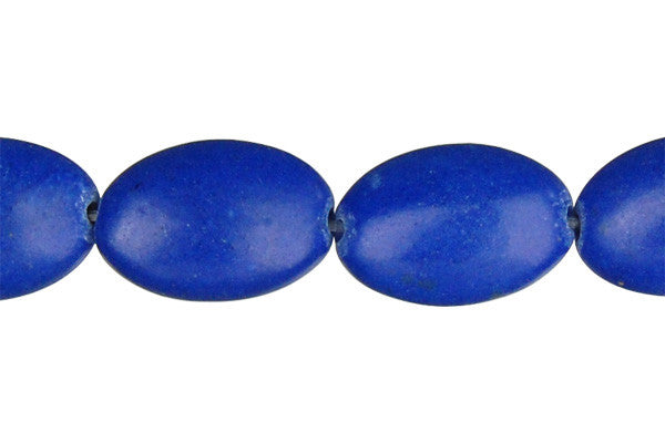 Lapis Dyed Flat Oval Beads, 16-Inch Strand, Beads for Jewelry Making