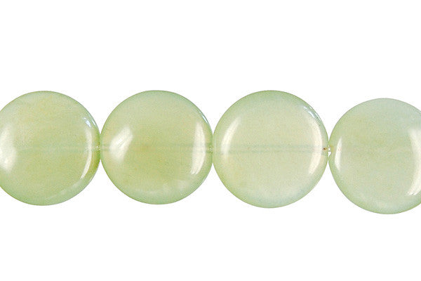 New Jade Coin Light Beads, 16-Inch Strand, Beads for Jewelry Making