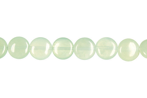 New Jade Coin Light Beads, 16-Inch Strand, Beads for Jewelry Making