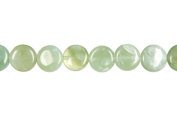 New Jade Coin Beads, 16-Inch Strand, Beads for Jewelry Making