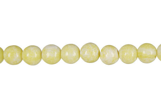 Lemon Jade Beads - Round (A) - 6mm - 16-inch - unbranded beads for jewelry making