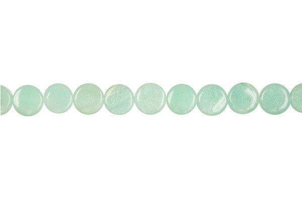 Amazonite Beads - Coin (Light) - 8x8mm - 16-inch - unbranded beads for jewelry making