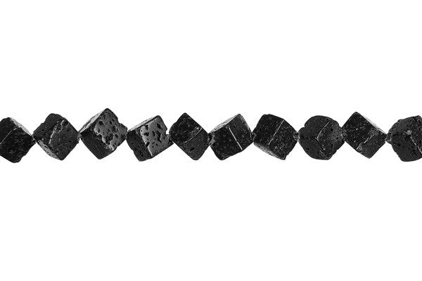 Lava Rock Beads - Cube Corner Drilled Beads - 6x6mm - 16-inch - unbranded beads for jewelry making