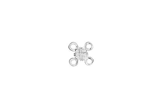 Sterling Silver 4-Ring Wrapped Fancy Spacer, 9.4x9.4mm