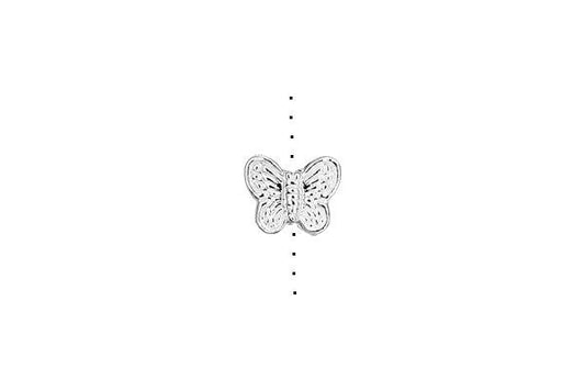 Sterling Silver Butterfly Cast Bead, 8.0x9.9mm